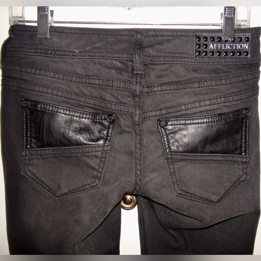 Affliction Raquel Black Premium Distressed Skinny Fit Jeans